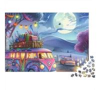 Street Side Cottage 1000pc Moon Trip Van Heavy-duty Cardboard Puzzle for Brain Teaser Lovers Team Building Leisure Entertainment Home Leisure Time 52x38cm/1000pcs