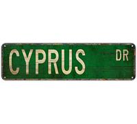 Street sign Cyprus Cyprus Lover Cyprus Sign Cyprus Owner Gift Cyprus Backyard Bar Wall Decor Rustic Living Tin Sign Wall Decor 16 x 4inch