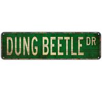 Street sign Dung Beetle Dung Beetle Gift Dung Beetle Sign Dung Beetle Backyard Bar Wall Decor Rustic Living Tin Sign Wall Decor 16 x 4inch
