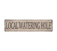 Street Sign Local Watering Hole Vintage Sign Retro Tin Signs Aluminum Metal Sign For Bedroom Kitchen Garden Wall Bab Club Coffee Hanging Sign Home Decor 4 X 16 Inch