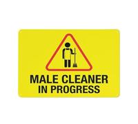 Street Sign Male Cleaner In Progress Sign Safety Restriction Alert Attention Caution Warning Notice Aluminum Metal Tin Sign 12x16 Inch Plate