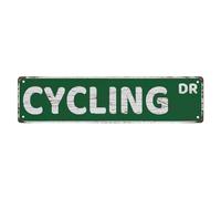 Street Sign Metal Tin Signs Cycling Dr Funny Metal Tin Sign Outdoor Bar Accessories Vintage Signs For Bedroom Bar Wall Decor Garage Decor Sign 4X16 Inch
