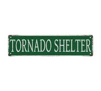 Street Sign Tornado Shelter Vintage Rustic Retro Decor Funny Metal Tin Sign For Home Garage Wall Decor 4X16 Inch