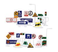 Street Sign Toy - Educational Kit for Simulation Play | Color Coded Signal Accessories, Practical Cognitive Training Set, Indoor and Outdoor Entertainment incl