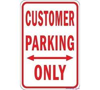 Street sign warning plaque customer parking only w double arrow sign courtyard decoration, office signs for outdoor & indoor 8×12 INCH
