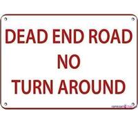 Street Sign Warning plaque Dead End Road No Turn Around Traffic Aluminum Metal for Wall Decor Workplace Signs Outdoor & Indoor Tin 8"x12"