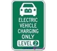 Street Sign warning plaque Electric Vehicle Level 2 Charging Parking Courtyard Decoration, Workplace Signs for Outdoor & Indoor 8"x12"