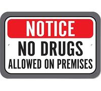 Street sign warning plaque No Drugs Allowed On Premises Metal Tin Sign Wall Art Decor Safety Warning Signs For Outdoor & Indoor office Sign 8 X 12 Inch