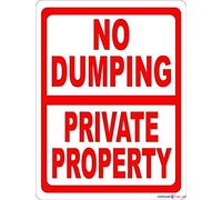 Street sign warning plaque no dumping private property prevent illegal garbage disposal on land sign courtyard decoration, office signs for outdoor & indoor 8×12 INCH