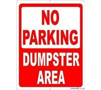 Street sign warning plaque no parking dumpster area trash disposal rules metal tin sign wall art decor safety warning signs for outdoor & indoor office sign 8×12 INCH