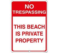 Street sign warning plaque no trespassing this beach is private property sign courtyard decoration, office signs for outdoor & indoor 8×12 INCH