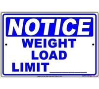 Street sign warning plaque Notice Weight Load Limit Custom Metal Tin Sign Wall Art Decor Safety Warning Signs For Outdoor & Indoor office Sign 8 X 12 Inch