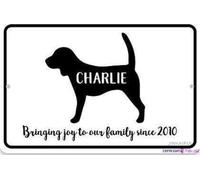 Street sign warning plaque Rustic Post Beagle Bringing Joy To Our Lives sign Courtyard decoration, office signs For Outdoor & Indoor 8 X 12 Inch