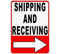 Street Sign Warning Plaque Wall Decor Shipping and Receiving Right Arrow Warehouse Ship Receive Loading Dock Sign Courtyard Decoration Office Sign Outdoor & Indoor Safety Aluminum Sign 8 X 12 Inch