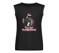 Street Sleeveless Tennis Novak Djokovic Men's T-Shirt Black L
