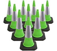 Street Solutions - 10 x 750mm Road Traffic Cones - Self Weighted - Premium Quality Safety Cone - Strong and Durable - with Extremely Low Centre of Gravity Green
