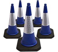 Street Solutions - 5 x 750 mm Road Traffic Cones - Self Weighted - Premium Quality Safety Cone - Strong and Durable - with Extremely Low Centre of Gravity (Blue)