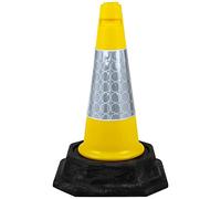 Street Solutions UK - 1 x 460mm Tall Traffic Cones Reflective Sleeve For Indoor And Outdoor Usage, Self Weighted Cones Are Manufactured In The UK Yellow
