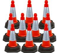 Street Solutions UK - 10 x 460mm Tall Traffic Cones Reflective Sleeve For Indoor And Outdoor Usage, Self Weighted Cones Are Manufactured In The UK Orange