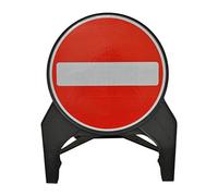 Street Solutions UK - 750mm Circle Road Q-Sign 'No Entry' - Plastic with Folding Leg