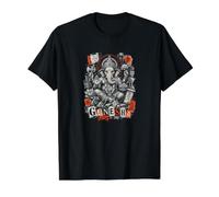 Street Style Ganesha Hindu Elephant God Value Graphic T-Shirt, Men, Black, S