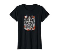 Street Style Ganesha Hindu Elephant God Value Graphic T-Shirt, Women, Black, L