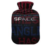 Street Style Letters Red Black Cute hot Water Bottle with Soft Cover, 2L Warmer Bag for Hot and Cold Therapies