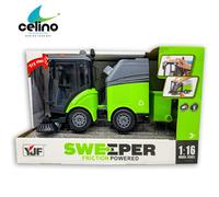 Street Sweeper Truck Toy Kids City Vehicle Lights Sound Friction Power 1:16 Xmas