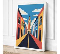 Street to the Clock Tower Canvas Wall Art Print 24x16 Inch (61 x 41 cm)