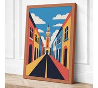 Street to the Clock Tower Canvas Wall Art Print 30x20 Inch (76 x 51 cm)
