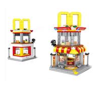 Street View Burger Shop Mini Building Blocks, MOC Creative Building Toys Model Set for Girls 6-12, Simulation Architecture Construction Toy (243 PCS)