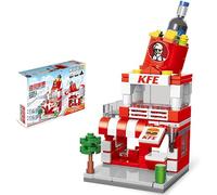 Street View City Cafe Building Kit, 167PCS Coffee Shop Modular House Building Set, MOC Creative House Model DIY Toys, Building Toy for Kids Adults Teens (Fast Food Shop)