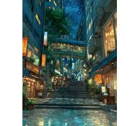 Street View DIY Diamond Art, Starry Sky 5D Diamond Painting Kits for Adults, 5D Full Drill Crystal Art Kits for Adults, DIY Cross Stitch Embroidery Crafts Pictures, Home Decor, Gifts, 50x70cm 1-5565