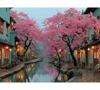 Street View DIY Diamond Art, Tree 5D Diamond Painting Kits for Adults, Full Drill Crystal Art Kits for Adults, Cross Stitch Embroidery Crafts Pictures, Room Decor, Summer Decorations, 16x12in K-2632