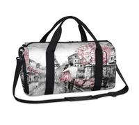 Street View Eiffel Tower Sports Duffel Bags Paris Eiffel Tower Weekend Overnight Bag Casual Tote Holdall Travel Gym Luggage Duffel Bag for Kids Girls Boys Women Men