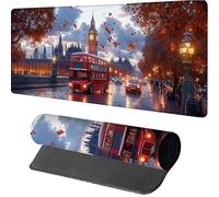 Street View Gaming Mouse Mat 1000x500x3mm, Mouse Pad Large London, Desk Mat with Stitched Edge, Mousepad with Non-Slip Rubber Base, Office Accessories, Keyboard Pad, for Gaming, Desk Office, W-8654