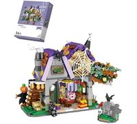 Street View Halloween Haunted House Bricks Model Set, 865Pcs DIY Building Block Assembly Mini Particle Construction Toy - Not Compatible with Major Brands