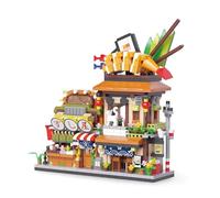 Street View Mini Sushi Shop Building Set, 1117 PCS Sushi Shop Building Toys, Creative Mini Japanese Architecture Bricks Model, Gifts for Adults and Teens
