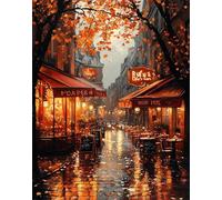 Street View Paint by Numbers for Adults, Tree Paint by Numbers Kits with Acrylic Paints and Brushes, Without Frame DIY Digital Painting for Beginner, 12x16in Color Oil Painting for Home Decor x-z783