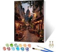 Street View Paint by Numbers for Adults with Frame, Plant Paint by Numbers Kits, Easy Painting Kits for Adults & Beginners with Brushes and Acrylic, for Home Wall Decor, Gifts for Women 36x44in 7-4709