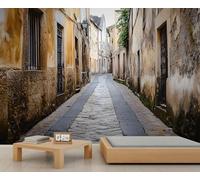 Street View Wall Murals, Small Town Mural, Street View Wallpaper for Living Room Bedroom Study TV Background Decor - 350x256cm