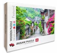Street View Wooden Jigsaw Puzzles 61x41in, House Jigsaw Puzzles 5000 Pieces for Adults with Box, Educational Challenging Game, Back Lettering Easy to Distinguish, Summer Gifts, Beautiful Decor, D-2230
