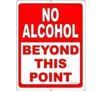 Street Warning Plaque No Alcohol Beyond This Point Prevent Patrons From Entering Or Exi G Walcoholic Beverages Sign Courtyard Decoration Office Signs For Outdoor & Indoor Gift For Women Men 8x12 Inch