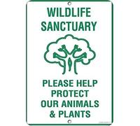 Street Warning Plaque Rustic Post Wildlife Sanctuary Please Help Protect Our Animals Plants Sign Courtyard Decoration Front Desk Signs For Outdoor & Indoor Gift For Women Men 8x12 Inch