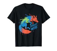 Street Wise Fox Bold Colorful Graffiti T-Shirt