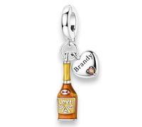 Streetculture Bottle Design, Champagne, Rum, Brandy, Tequila, Whisky as 025 Silver Charm Pendant for Collectible Band, Charm Bracelet, Jewelry, Necklace, Band, Large, Sterling Silver, No Gemstone