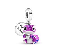 Streetculture Du bist magisch - Magischer Gecko Chameleon Lizard Bearded Dragons - Colour Reacts to Heat and Cold Thermochromy - Charm 925 Silver Charm Bracelet Pendant Accessories Sterling Silver, B