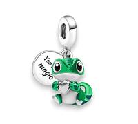 Streetculture Du bist magisch - Magischer Gecko Chameleon Lizard Bearded Dragons - Colour Reacts to Heat and Cold Thermochromy - Charm 925 Silver Charm Bracelet Pendant Accessories Sterling Silver, B