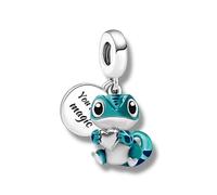 Streetculture Du bist magisch - Magischer Gecko Chameleon Lizard Bearded Dragons - Colour Reacts to Heat and Cold Thermochromy - Charm 925 Silver Charm Bracelet Pendant Accessory Gift Sterling Silver