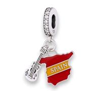 Streetculture I Love Spain Mexico Bullfighting Map Music Dance Gitsrre Joy Siesta 925 Silver Charm Bracelet Pendant Jewellery